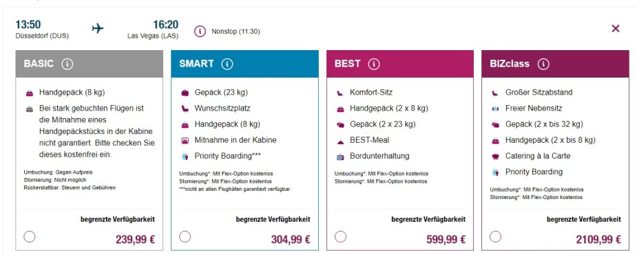 Eurowings Klassen